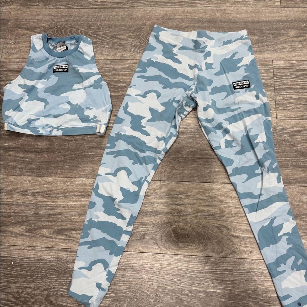 Adidas Blue Camo Women's Activewear Set